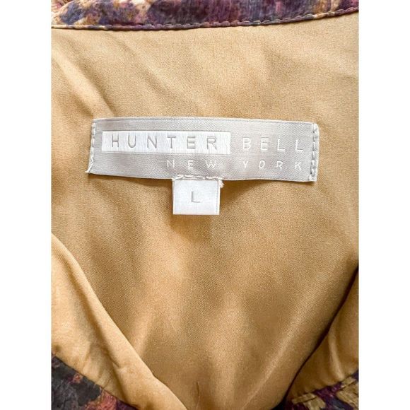 Hunter Bell Floral Chiffon Shirt Dress Leather Patchwork Mini - Picture 3 of 7